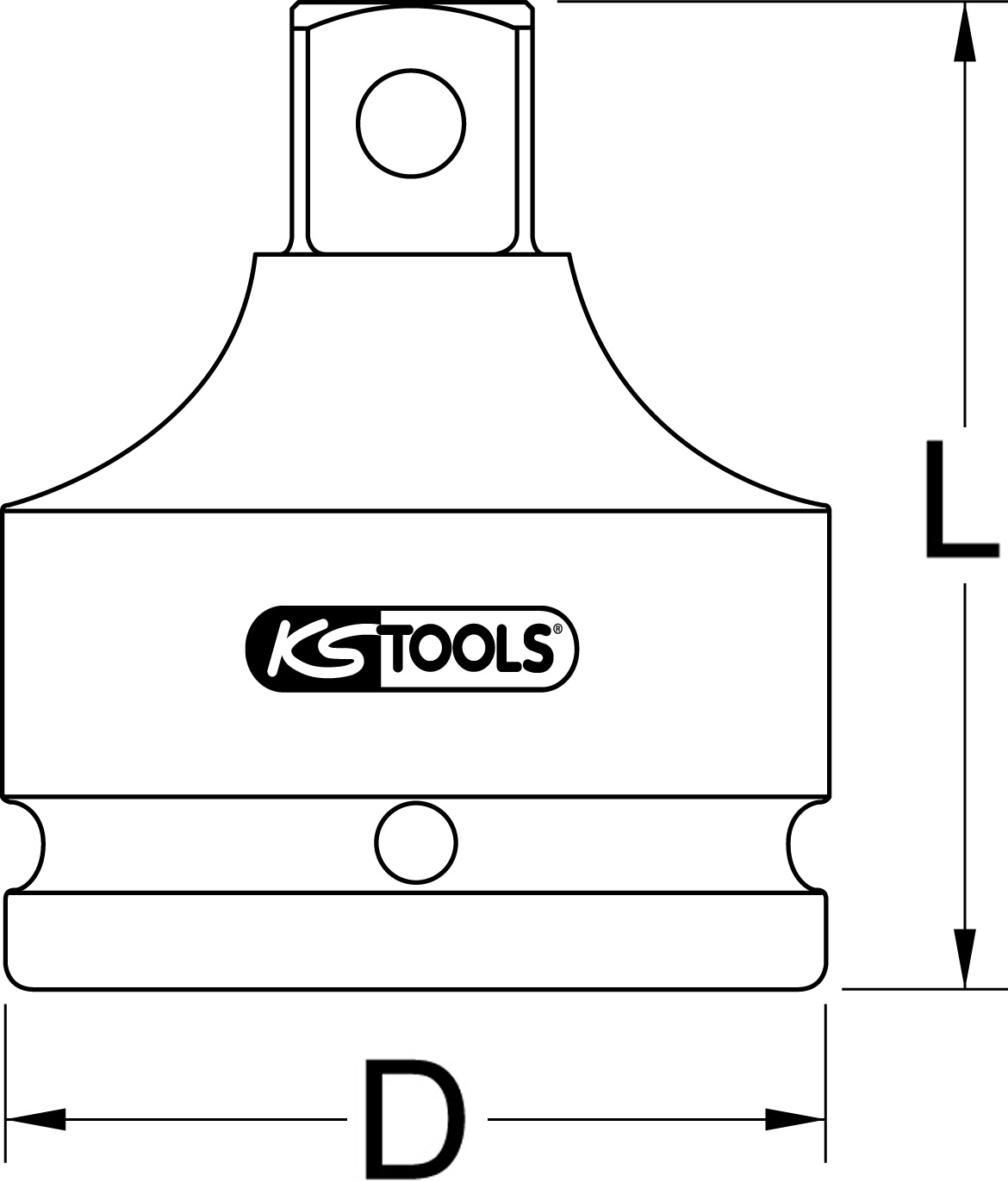 KS Tools 3/4" Kraft-Bit-Stecknuss Innensechskant kurz