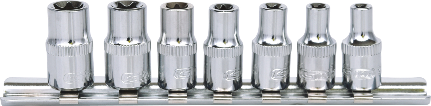 KS Tools 1/4" CHROMEplus Torx-E Stecknuss-Satz, 7-tlg