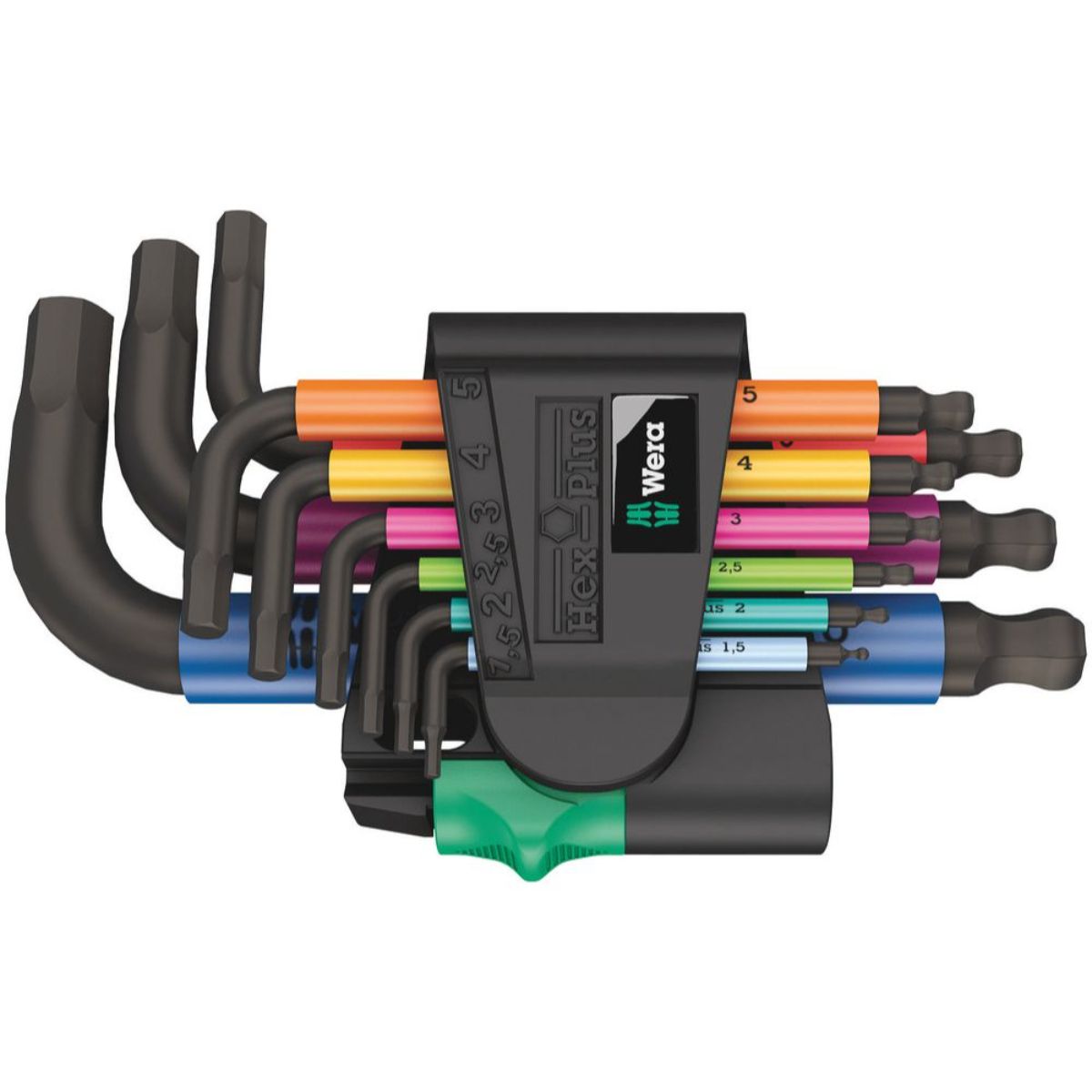 Wera 950/9 Hex-Plus Multicolour 2 Winkelschlüsselsatz, metrisch, BlackLaser, 9-teilig