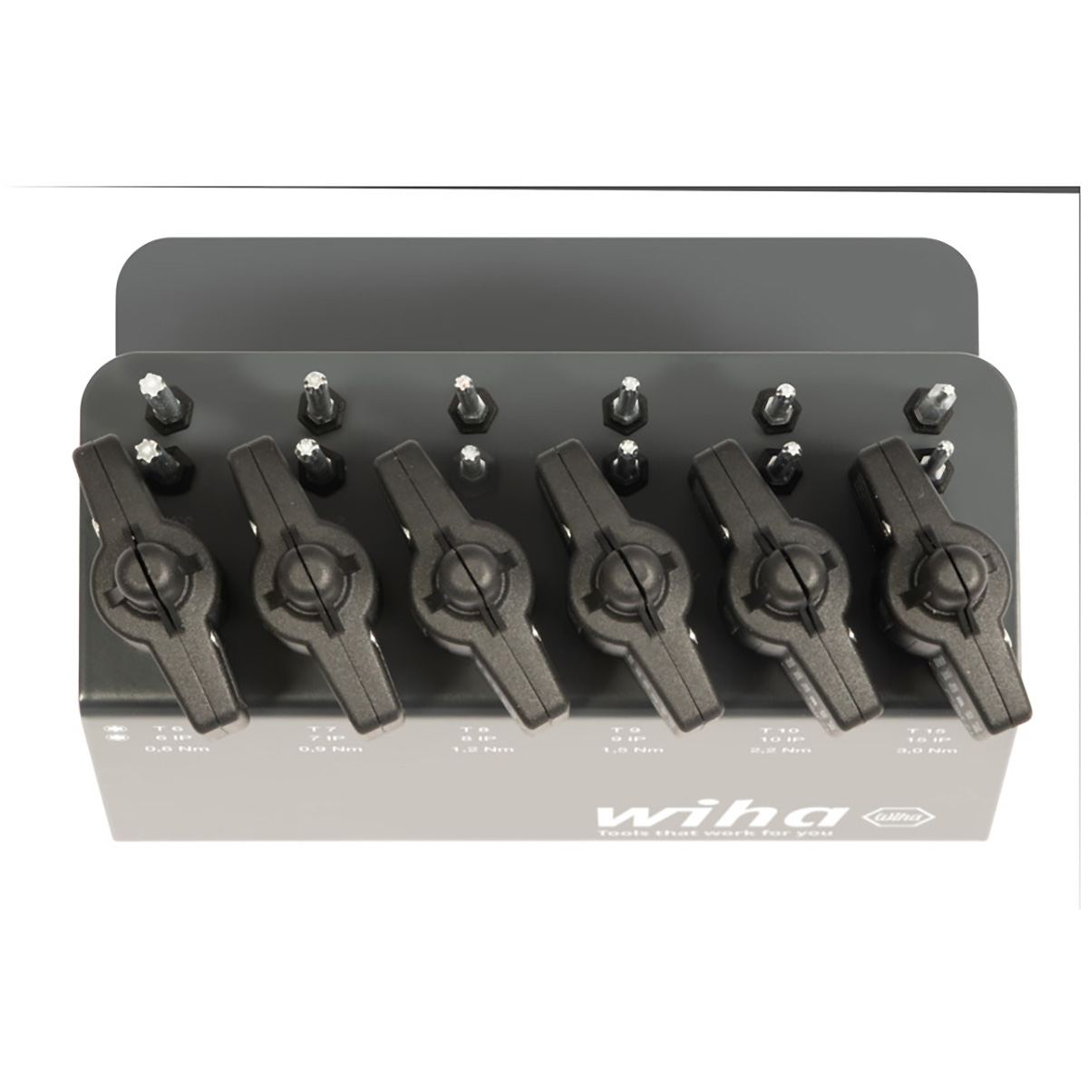 Wiha Drehmoment-Schraubendreher mit Schlüsselgriff Set easyTorque Key Torx , TorxPlus 19-teilges Set fest voreingestellte Drehmomentbegrenzung im Werkbankständer
