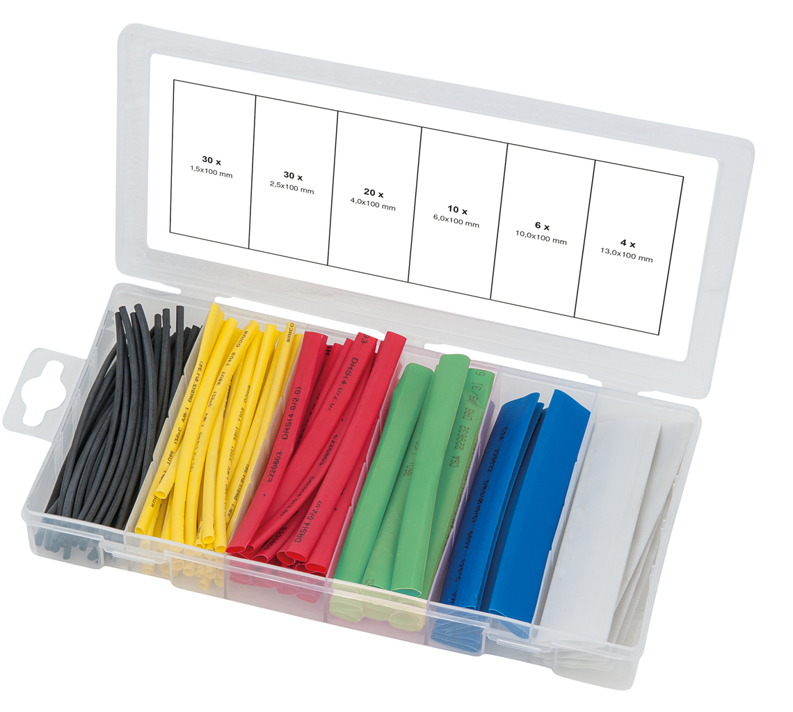 KS Tools Sortiment Schrumpfschläuche, farbig, 100-tlg