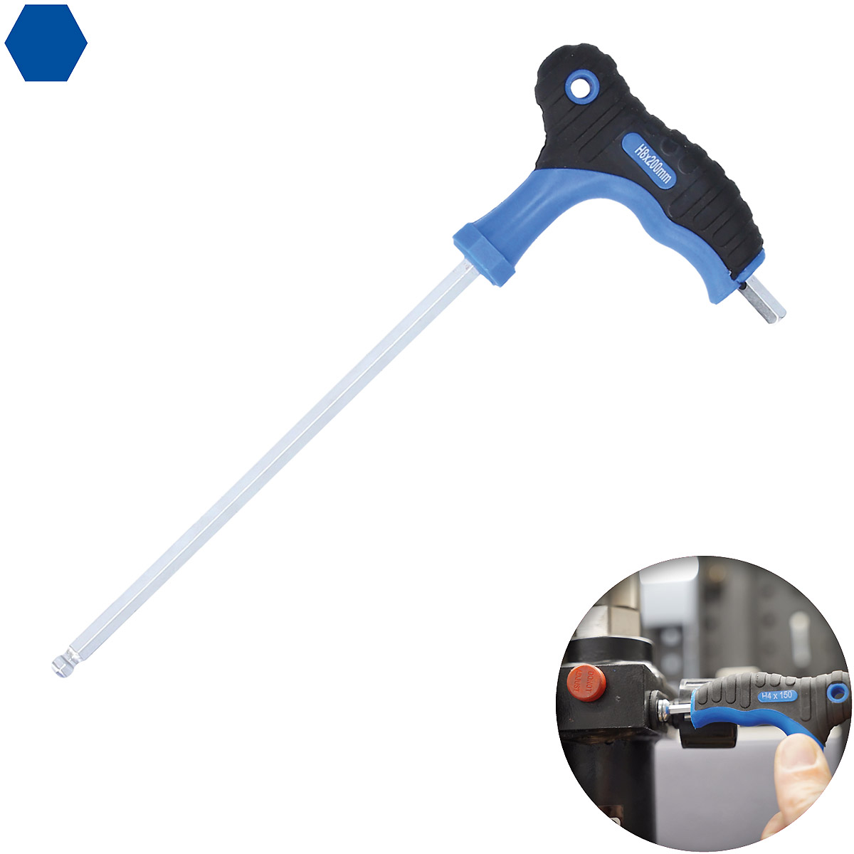 Brilliant Tools T-Griff-Kugelkopf-Innensechskant-Winkelstiftschlüssel 