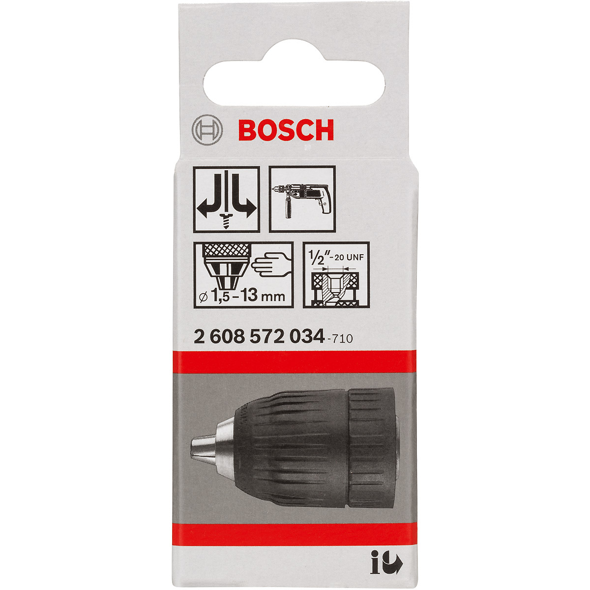 Bosch Schnellspannbohrfutter bis 13 mm, 2 bis 13 mm, 1/2 Zoll bis 20