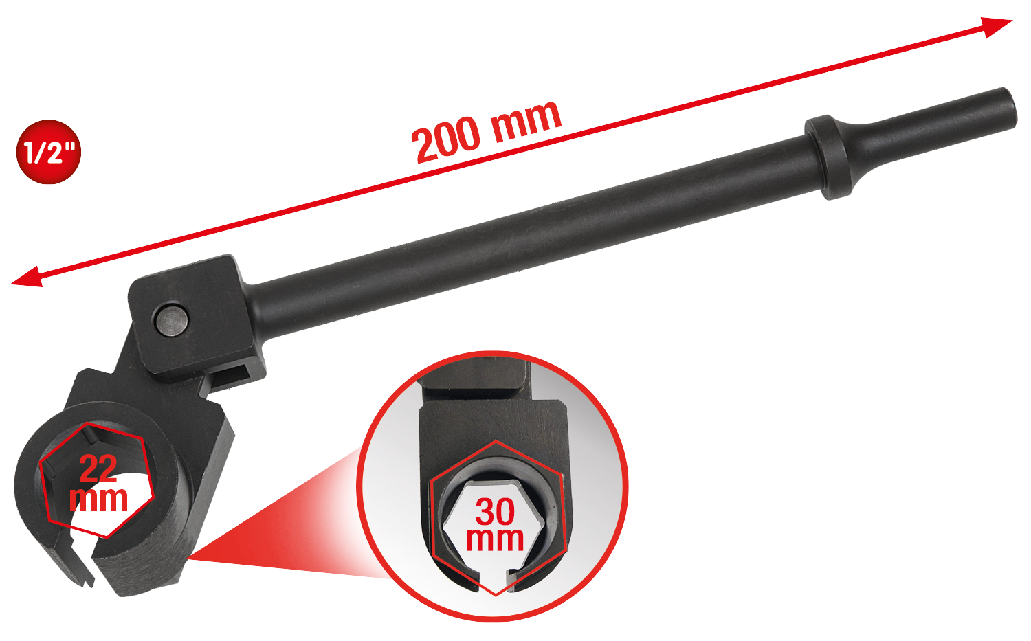KS Tools Vibrations-Lambda-Sonden-Lösewerkzeug,22mm