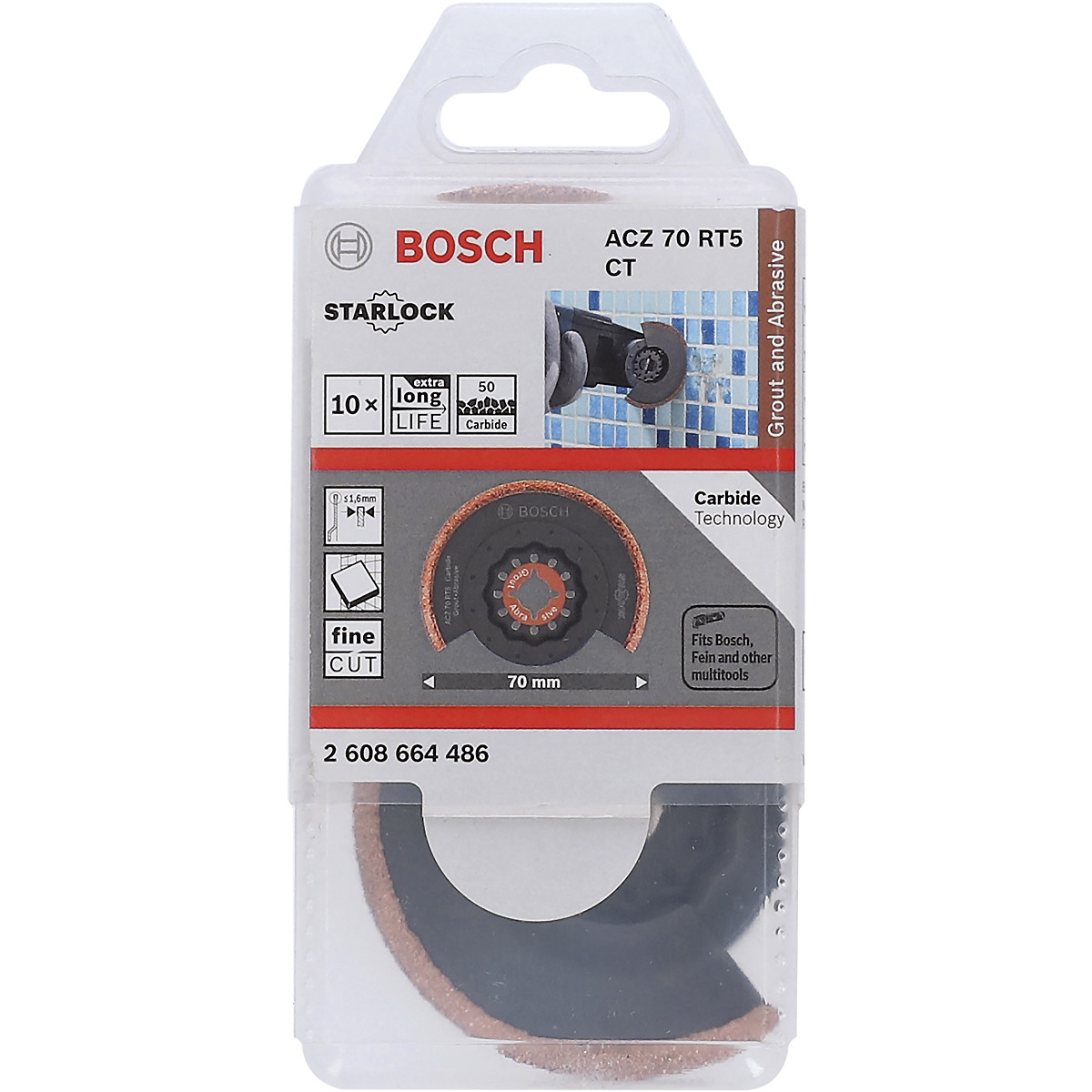 Bosch Carbide-RIFF Schmalschnitt-Segmentsägeblatt ACZ 70 RT5, 70 mm
