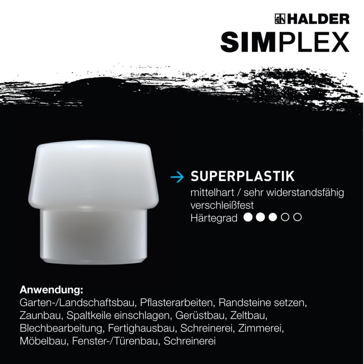 HALDER SIMPLEX - Vorschlaghammer mit TE-Gehäuse und Holzstiel, Gummikomposition mit Standfuss