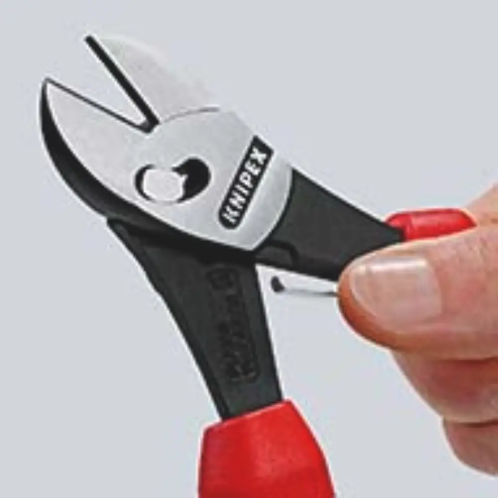 KNIPEX TwinForce Hochleistungs-Seitenschneider mit Öffnungsfeder schwarz atramentiert 180 mm