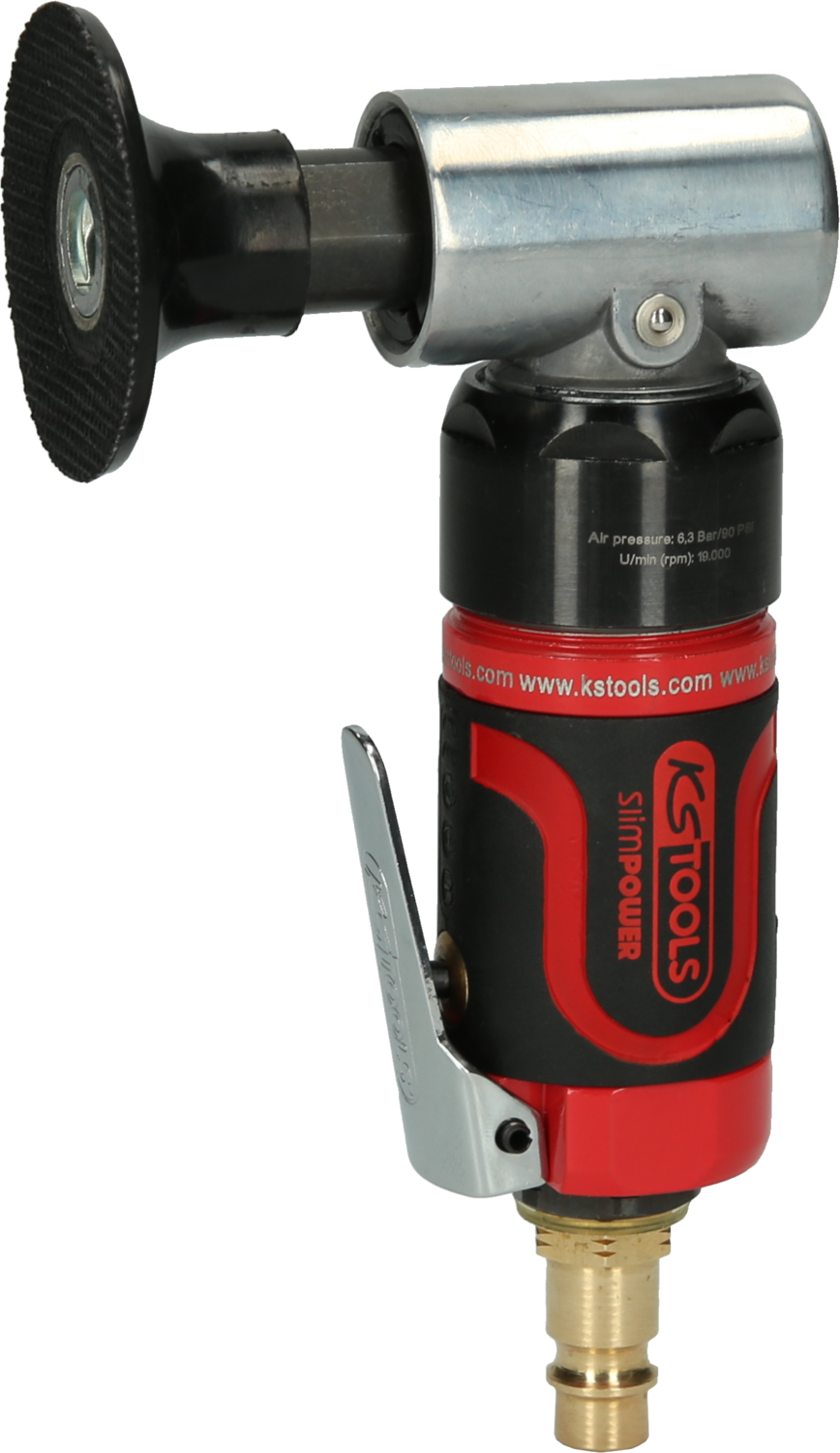 KS Tools SlimPOWER Mini-Druckluft-Schleifmaschine für große Pads, 19000 U-min