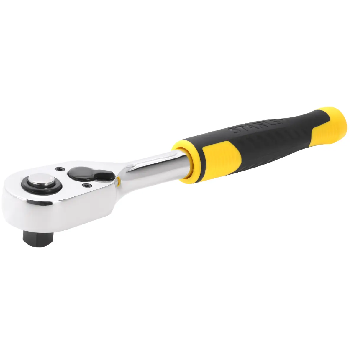 STANLEY 3/8 Zoll Umschaltknarre, 72 Zähne, Griff aus Bi-Material für Kontrolle und Komfort