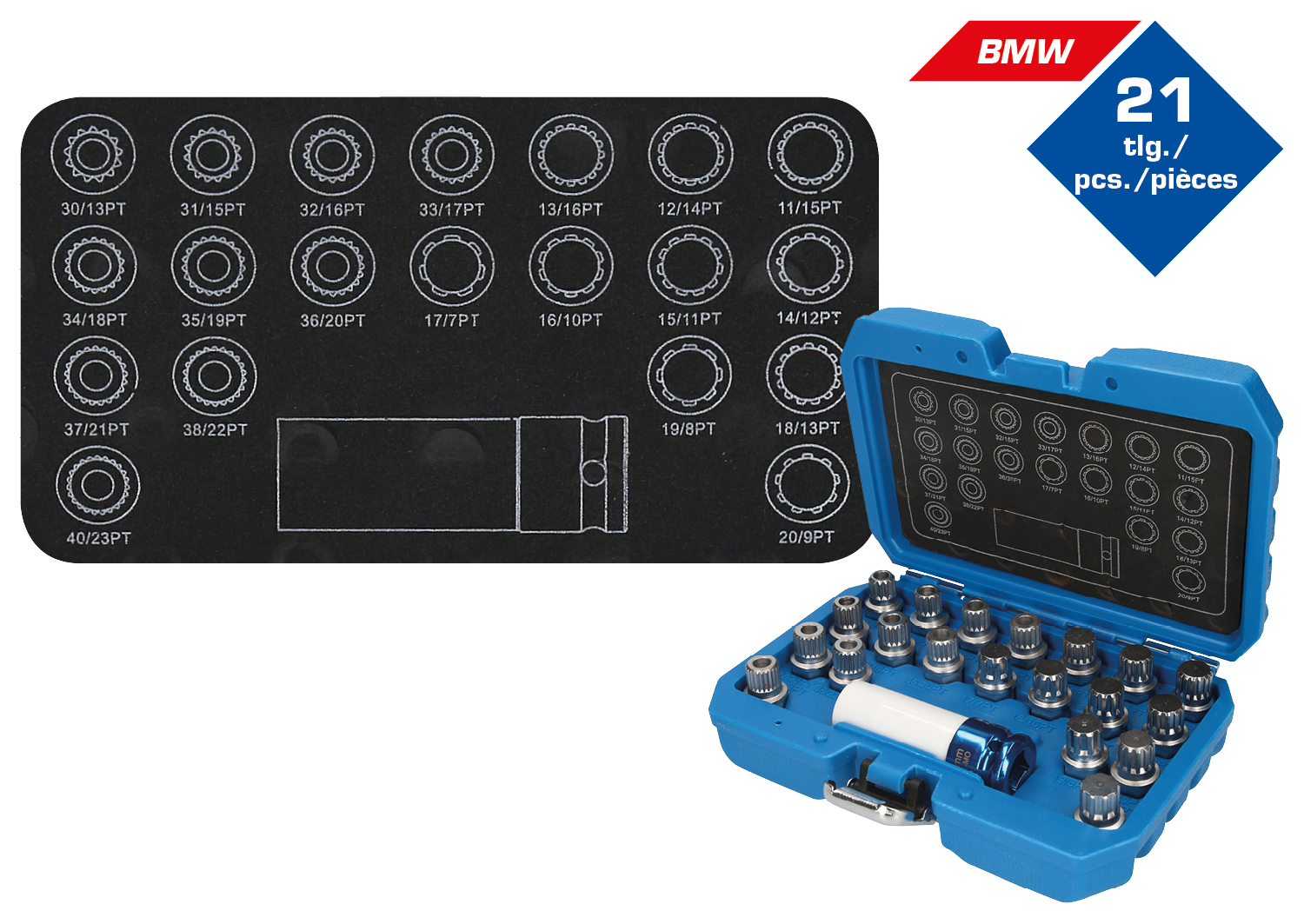 Brilliant Tools Felgenschloss-Sortiment für BMW, 21-tlg - BT691230