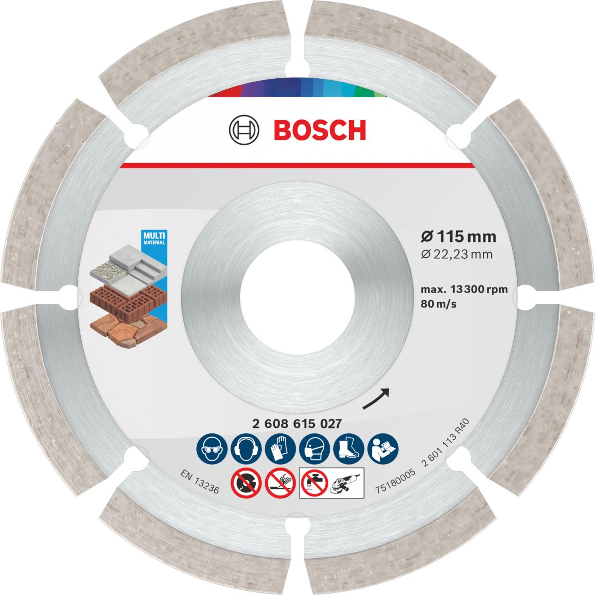 Bosch Multi Material Diamond Trennscheibe, 115 x 22.23 x 7 mm, 10-Stück
