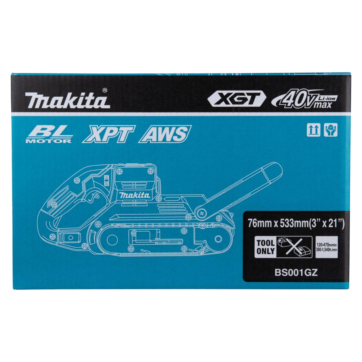 Makita Akku-Bandschleifer 76x533 mm - 120-470 U/min - BS001GZ