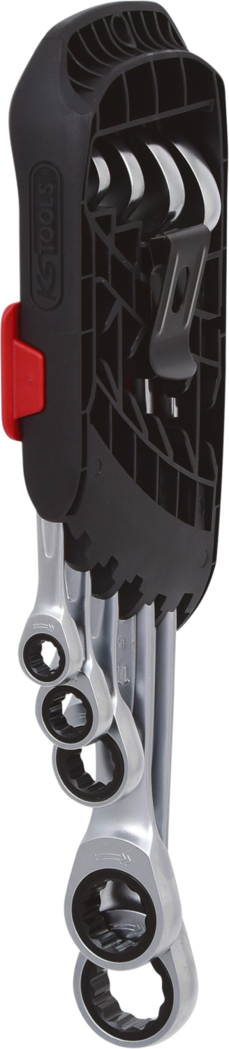 KS Tools GEARplus Ratschenringmaulschlüssel-Satz, umschaltbar, 5-tlg 8-19mm
