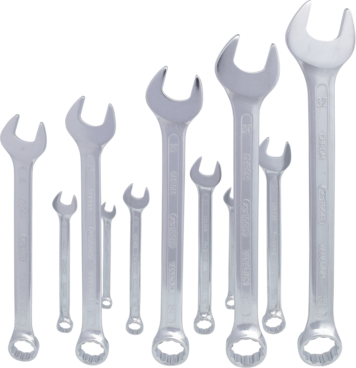 KS Tools Ringmaulschlüssel-Satz, abgewinkelt, 12-tlg 10-32mm
