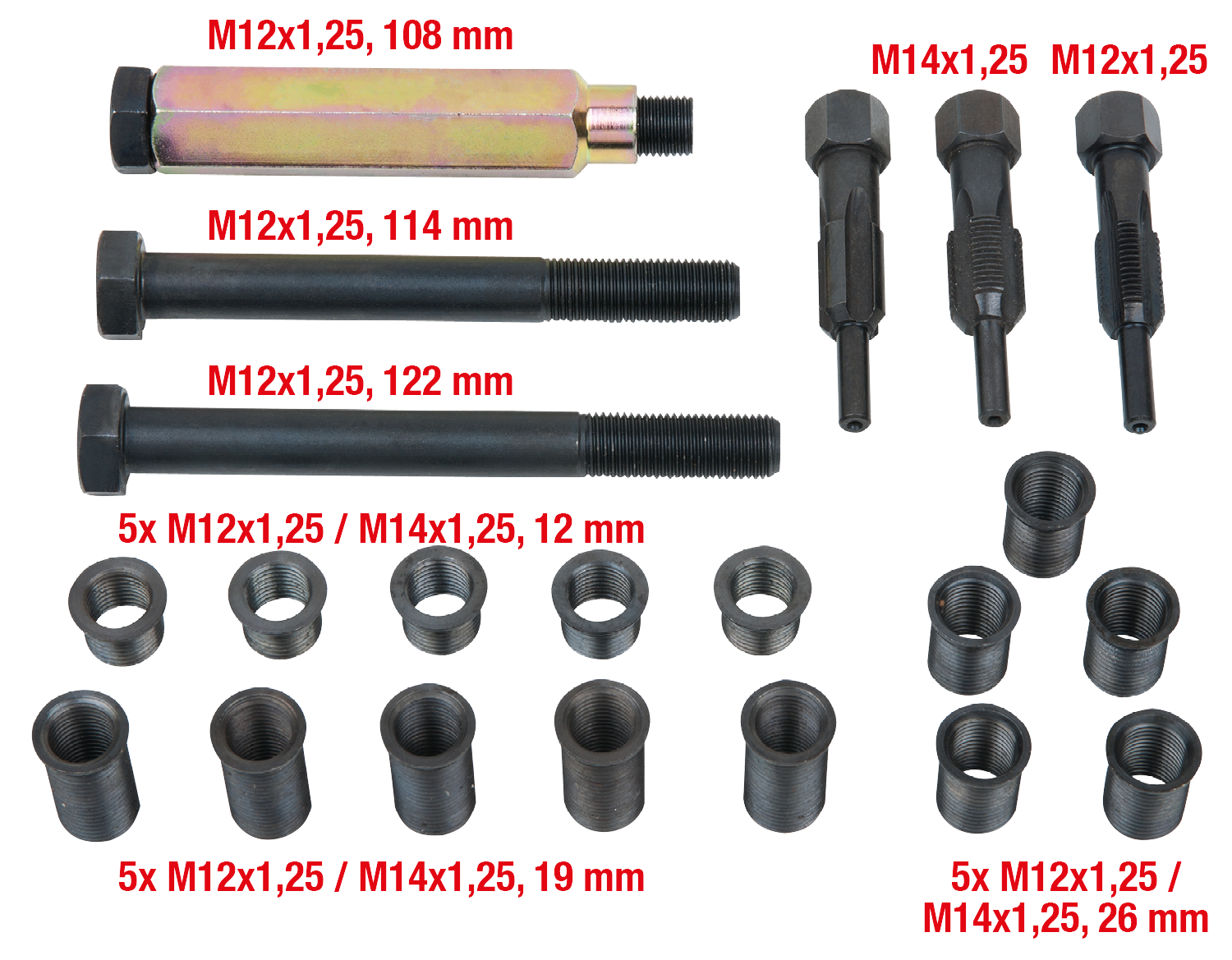 KS Tools THREADfix Reparatur-Satz M12x1,25 Glüh+Zündkerzen,21-tlg