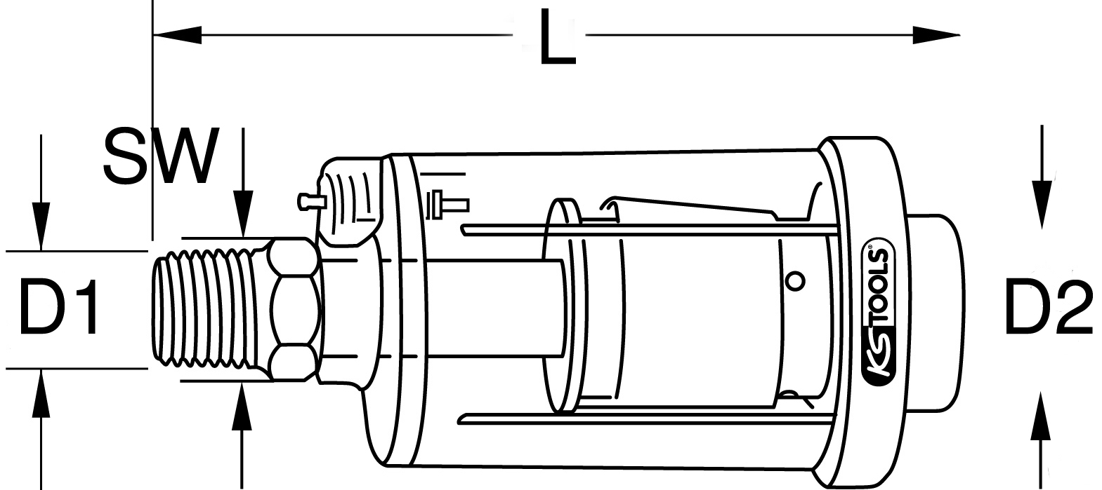 KS Tools 1-4'' Druckluft-Wasserabscheider, 88mm