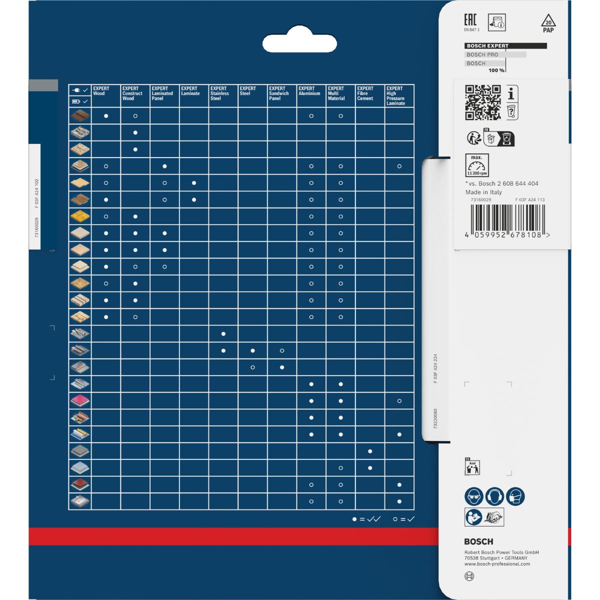 Bosch Kreissägeblatt Expert for Wood Ø 168mm