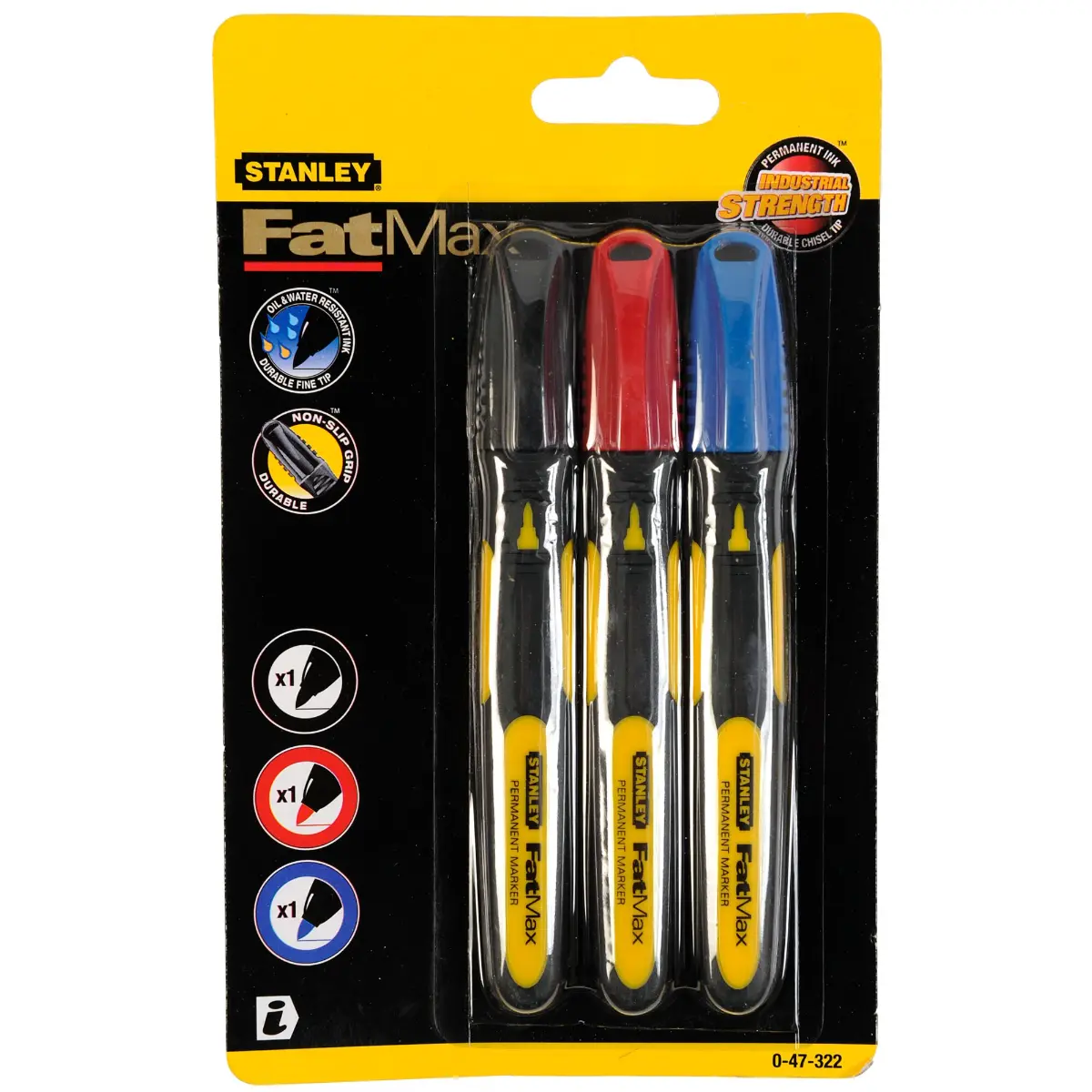 STANLEY Permanentmarker farbig 3 St.