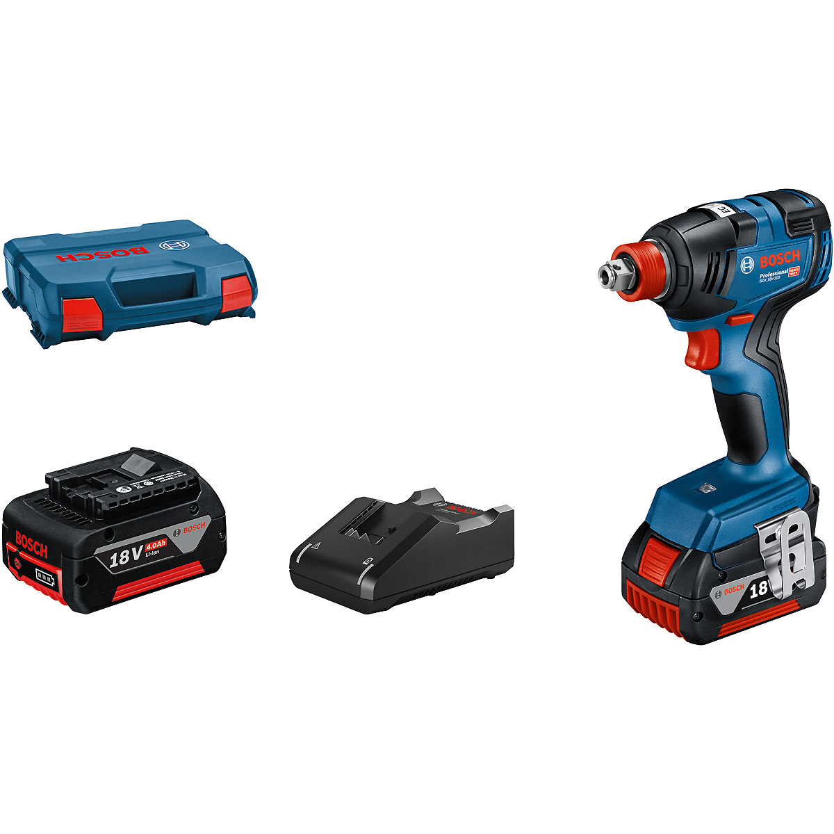 Bosch Akku-Drehschlagschrauber GDX 18V-200 mit 2x Akku GBA 18V 4.0Ah in L-Case