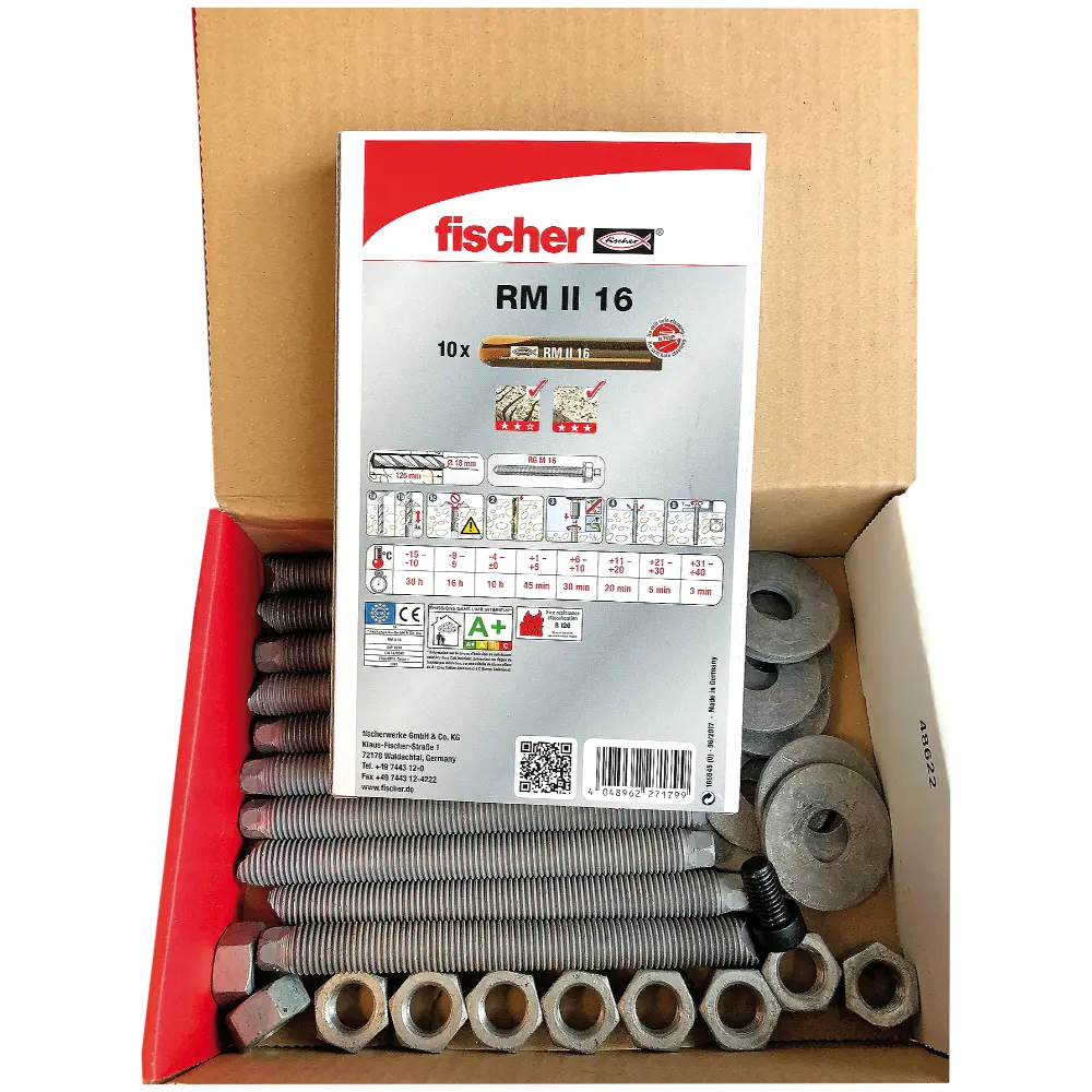 Fischer Superrail-Set RM II LA 16x165 feuerverzinkt Leitplankenanker