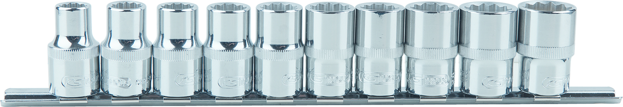 KS Tools 1/2" CHROMEplus 12kant-Stecknuss-Satz, 10-tlg 10-19mm