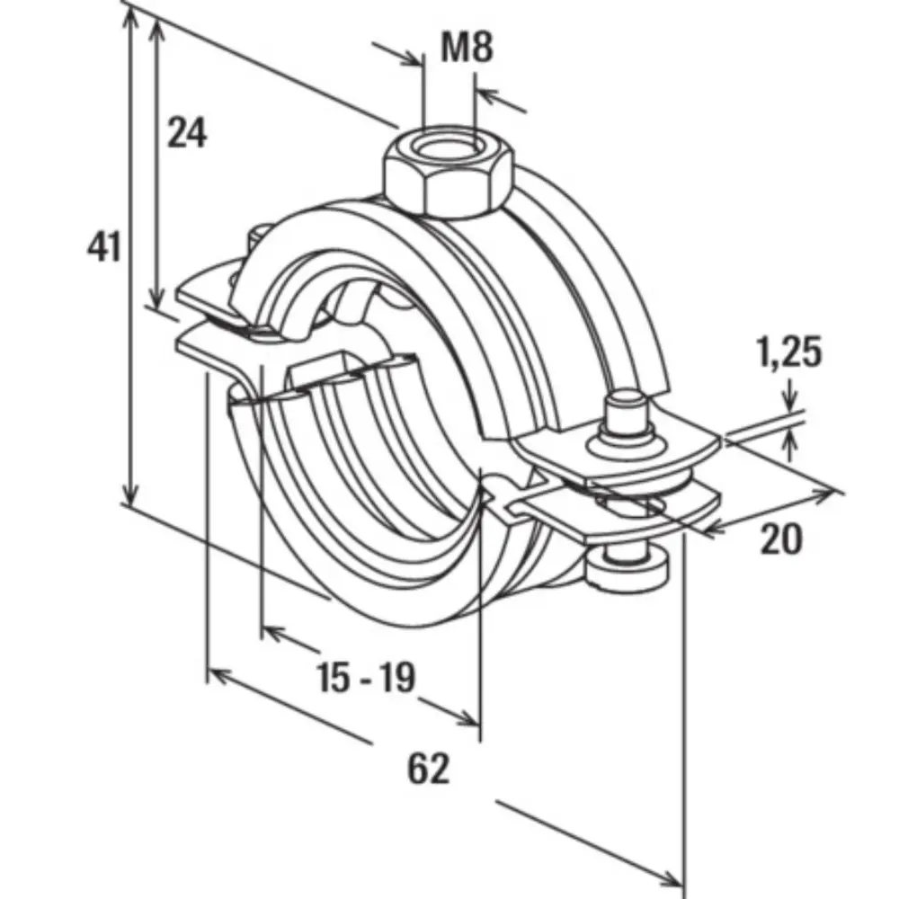 Fischer Silikonrohrschelle FRS H 15-19