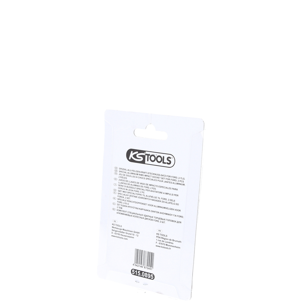 KS Tools 1/2" Spezial-Alu-Felgen-Kraft-Stecknuss-Satz für Ford, 18,5 / 19,5 / 20,5 / 21,5 mm, 2-tlg