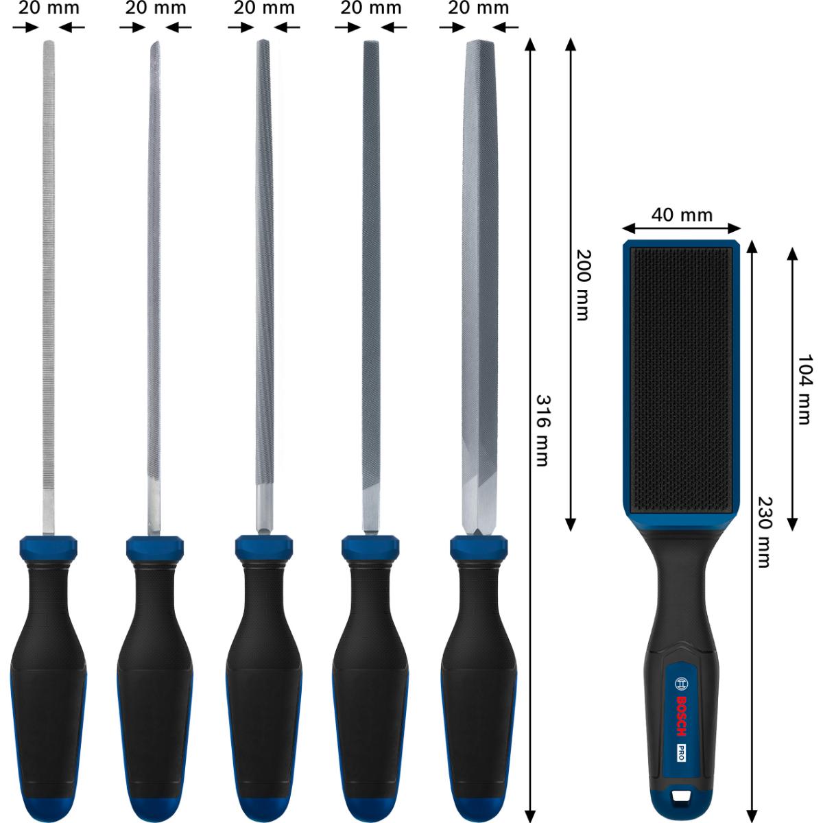 Bosch Feilen, 5-teilges Set, PRO Feilenbürste