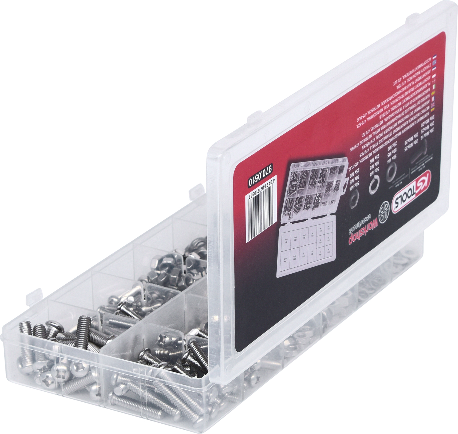 KS Tools Sortiment Linsenkopf-Maschinenschrauben, metrisch, 475-tlg