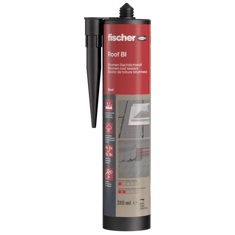 Fischer Bitumen-Dachdichtstoff Roof BI schwarz 310ml