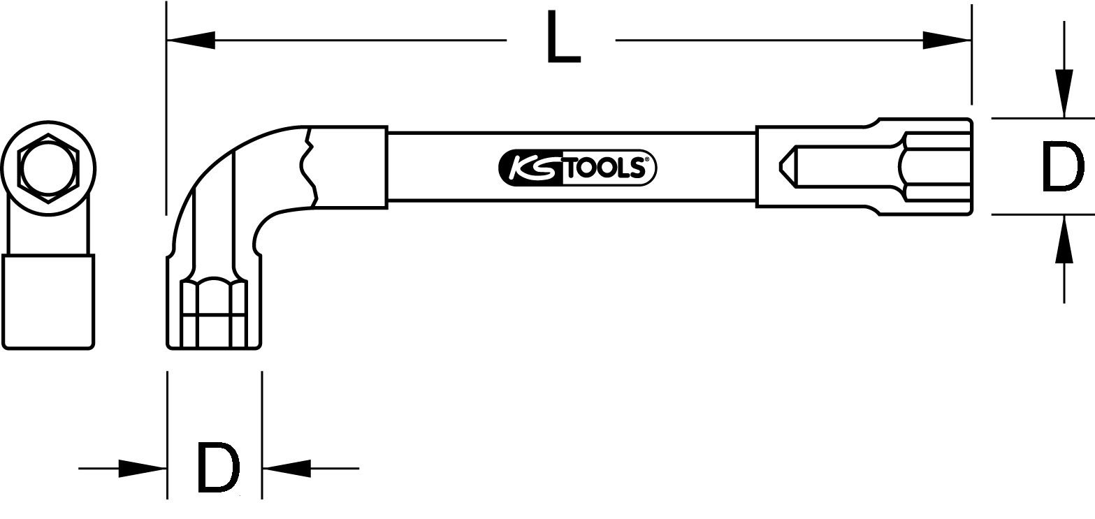 KS Tools ULTIMATEplus Doppel-Steckschlüssel mit Bohrung