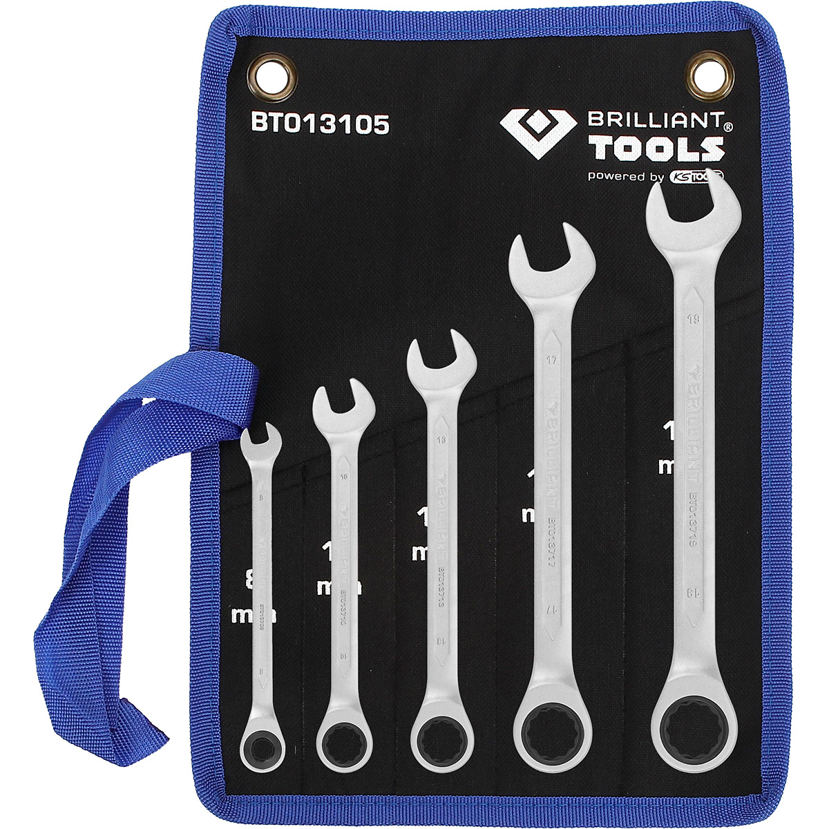Brilliant Tools Ratschenringschlüssel-Satz, 5-tlg, 8 - 19 mm