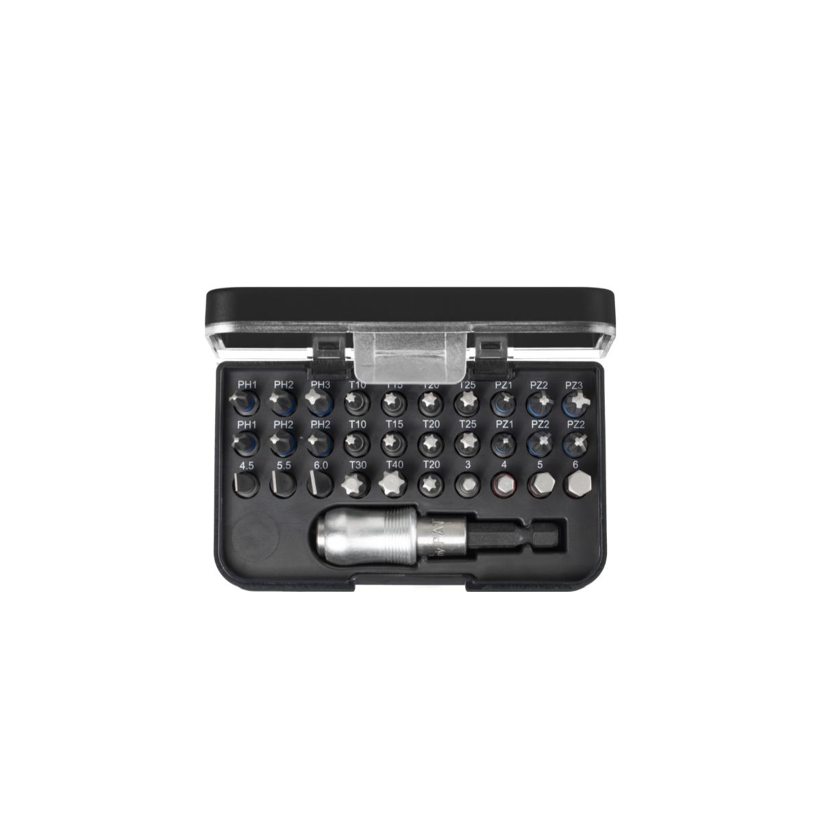 Wiha Bit Set Standard 25 mm gemischt 31-teilges Set 1/4 zoll C6,3 in Box mit Gürtelclip