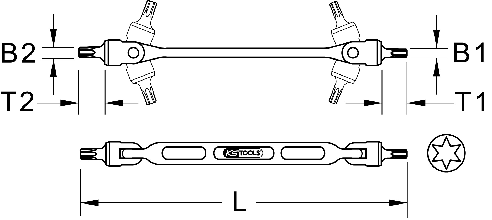 KS Tools Torx-Doppel-Gelenkschlüssel