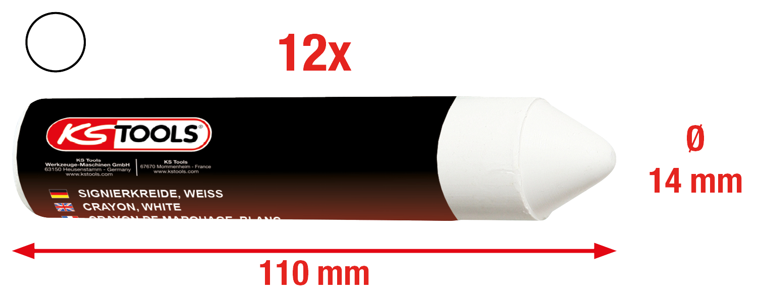 KS Tools Signierkreide, 12er Pack