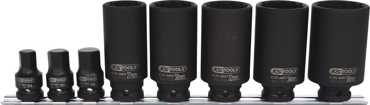 KS Tools 1/2" Spezial-Gelenkwellen-Stecknuss-Satz, 8-tlg
