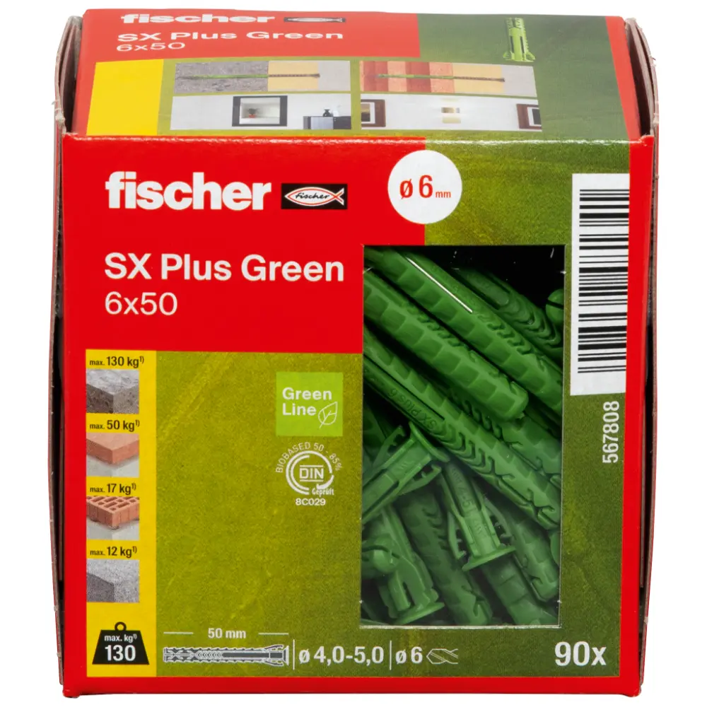 Fischer Spreizdübel SX Plus Green 6x50