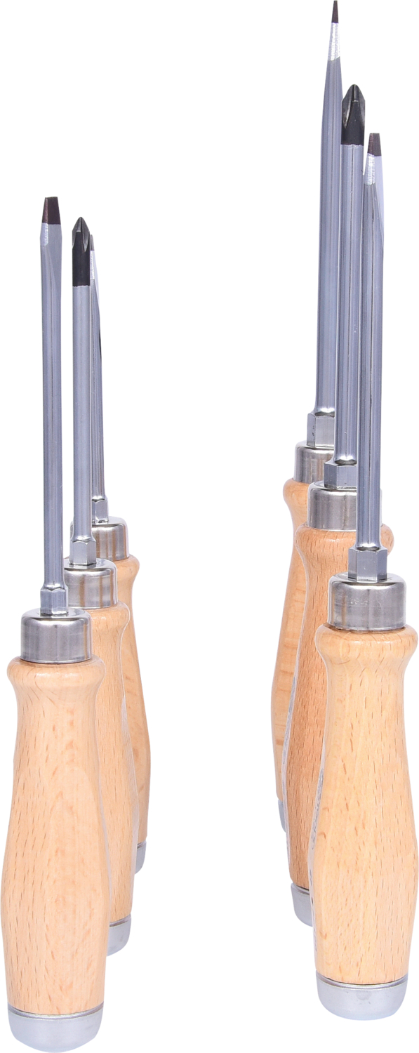 KS Tools ERGOTORQUE WOODmax Schlag-Schraubendreher-Satz, 6-tlg