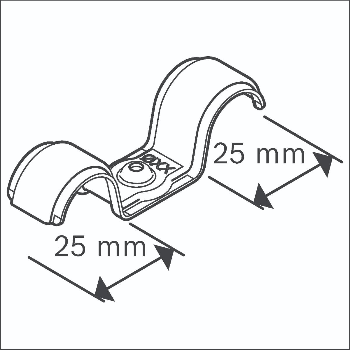 Bosch PRO Metall-Doppelkabelhalter, EMD-25, 50 Stück