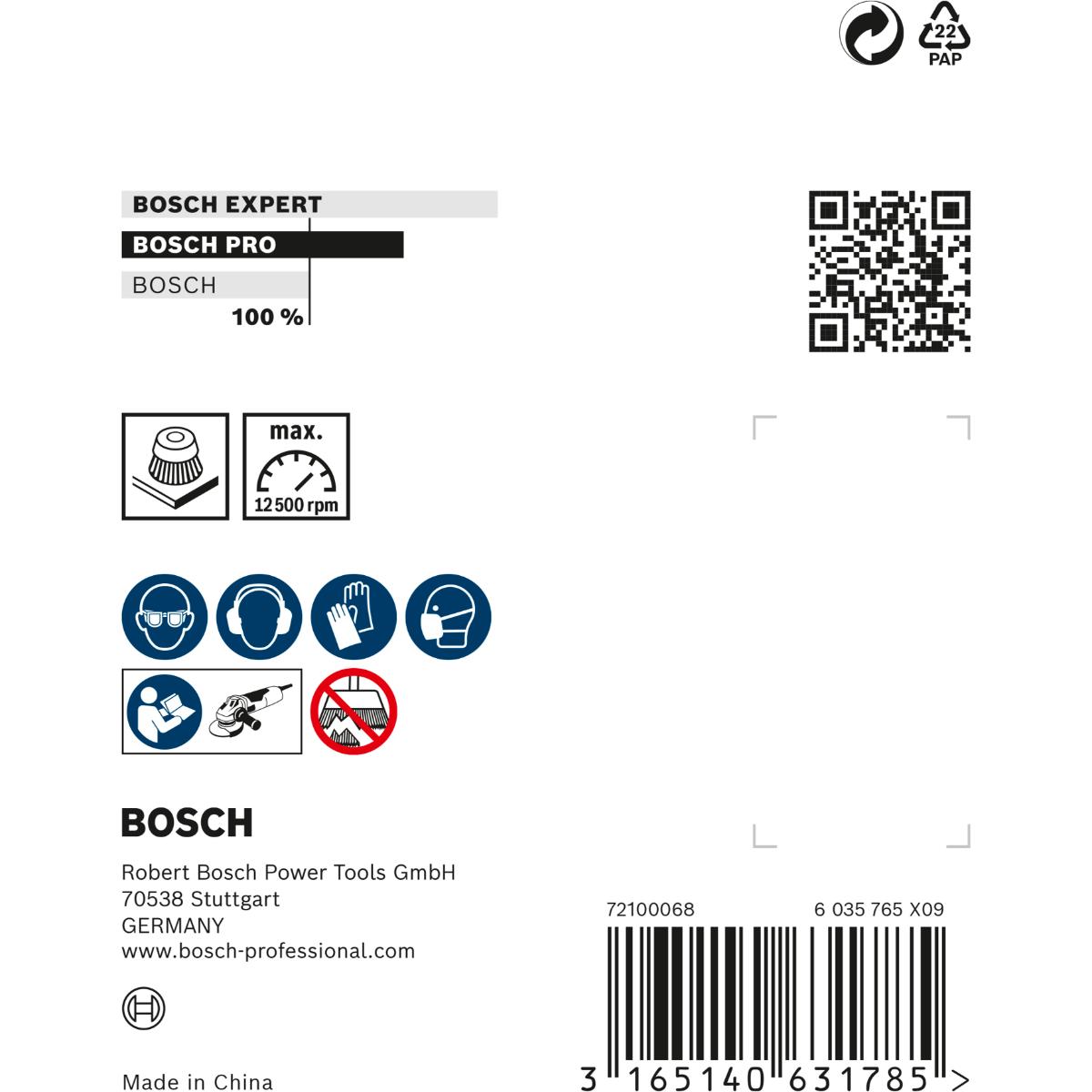 Bosch PRO Topfbürste, Stahl, gewellter Draht, M14