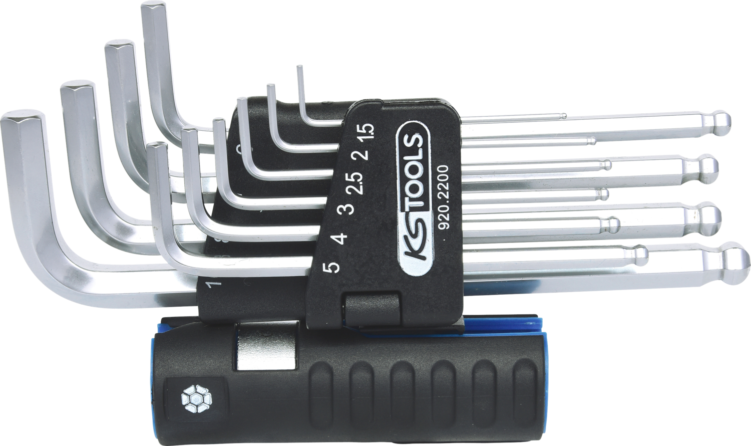 KS Tools 3 in 1 Innen6kant-Winkelstiftschlüssel-Satz,10-tlg lang, Kugelkopf