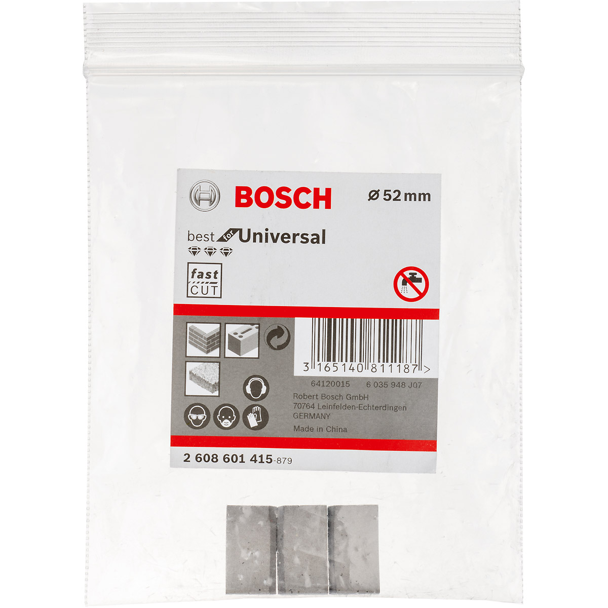 Bosch Segmente für PRO Trockenbohrkrone 11,5 mm, 1 1/4 Zoll UNC - 3 Stück