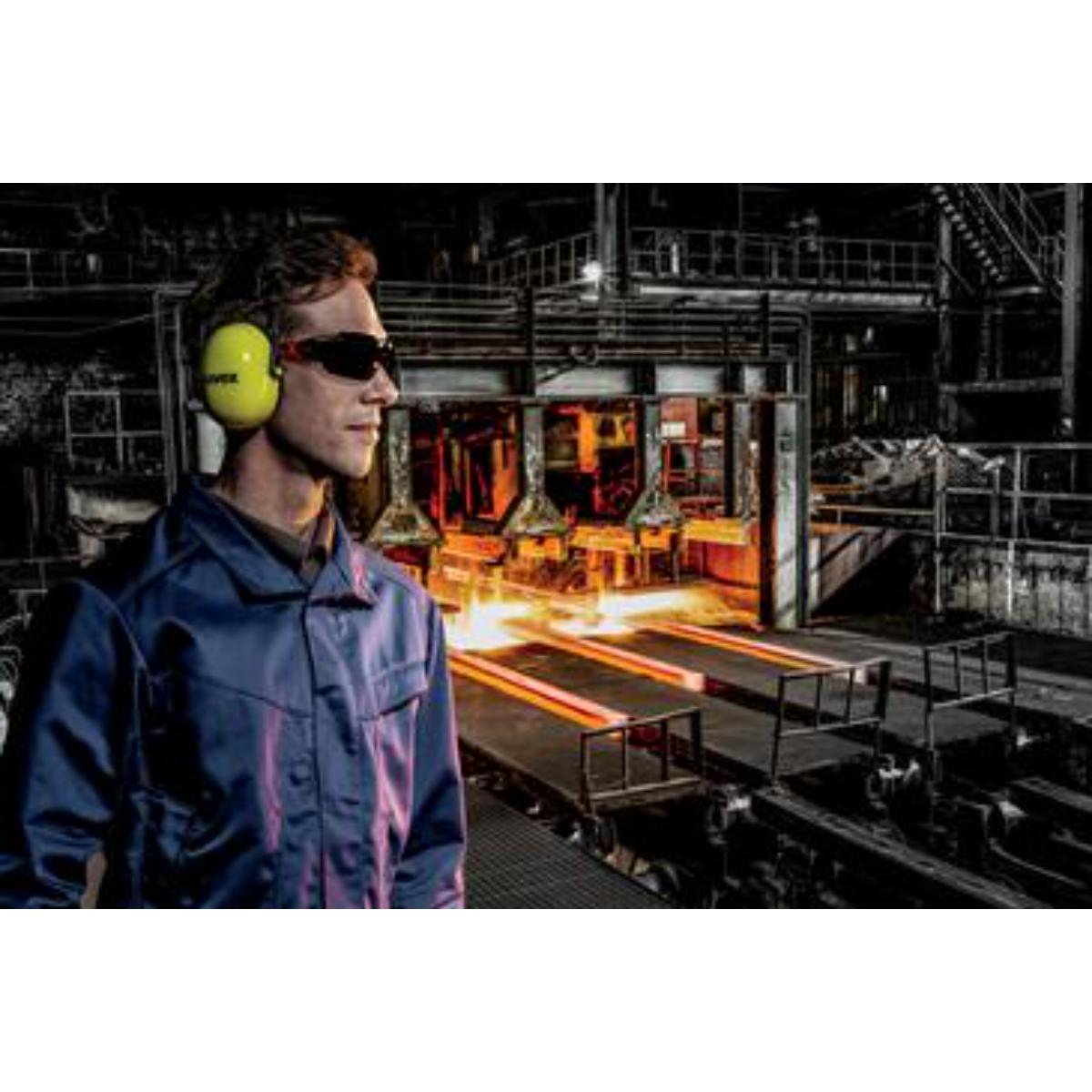 uvex Bügelbrille pheos cx2 Infrarotschutz 5,0 schwarz, rot
