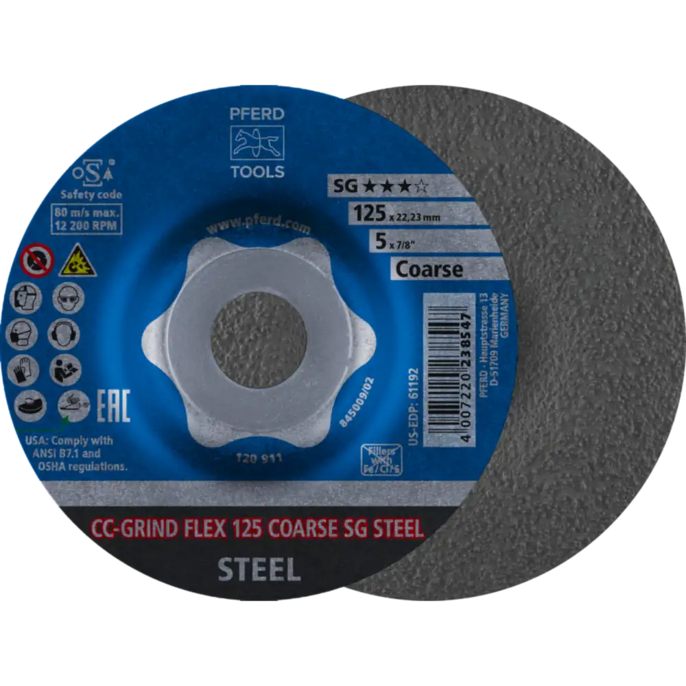 PFERD TOOLS CC-GRIND-FLEX Schleifscheibe Leistungslinie SG STEEL für Stahl