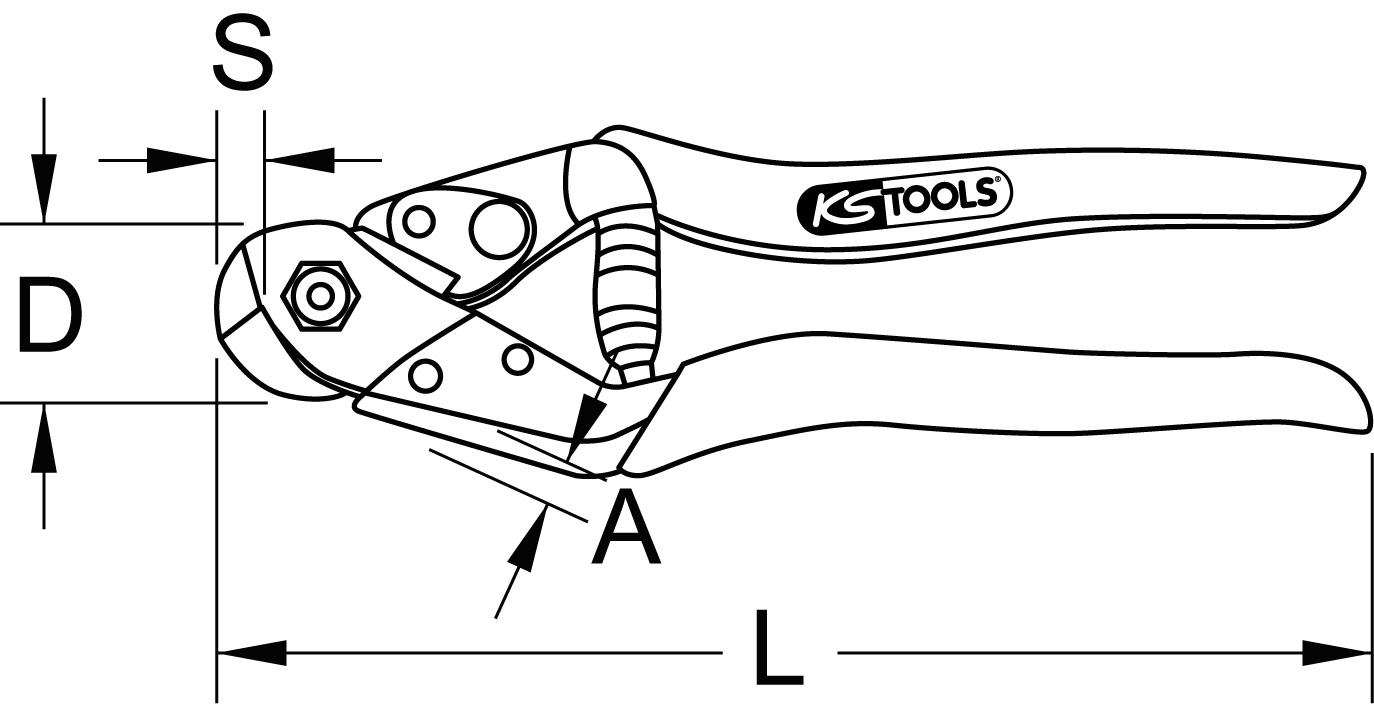 KS Tools Drahtseilschere Ø4,7mm, 190mm