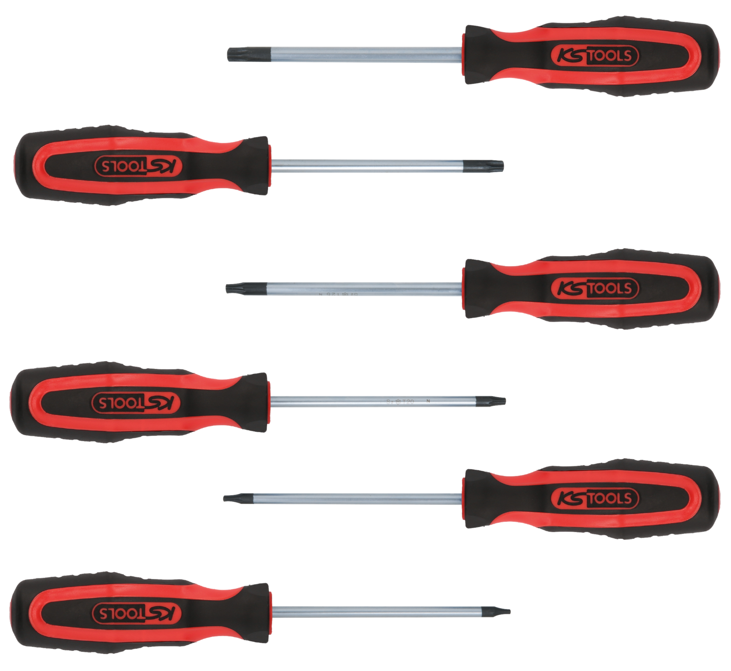 KS Tools ERGOTORQUEplus Schraubendreher-Satz, 6-tlg, Torx mit Bohrung