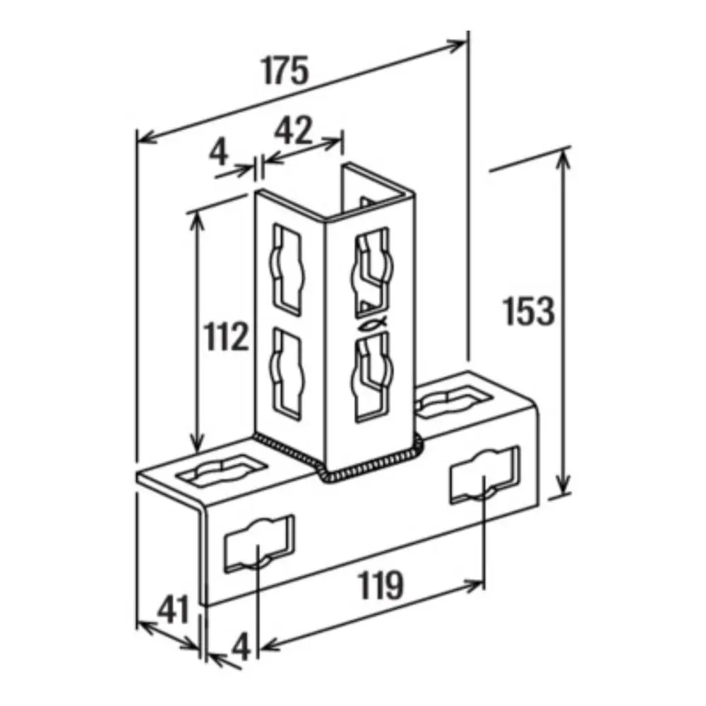 Fischer Multidimensionaler Winkel PFUF 2D galvanisch verzinkt