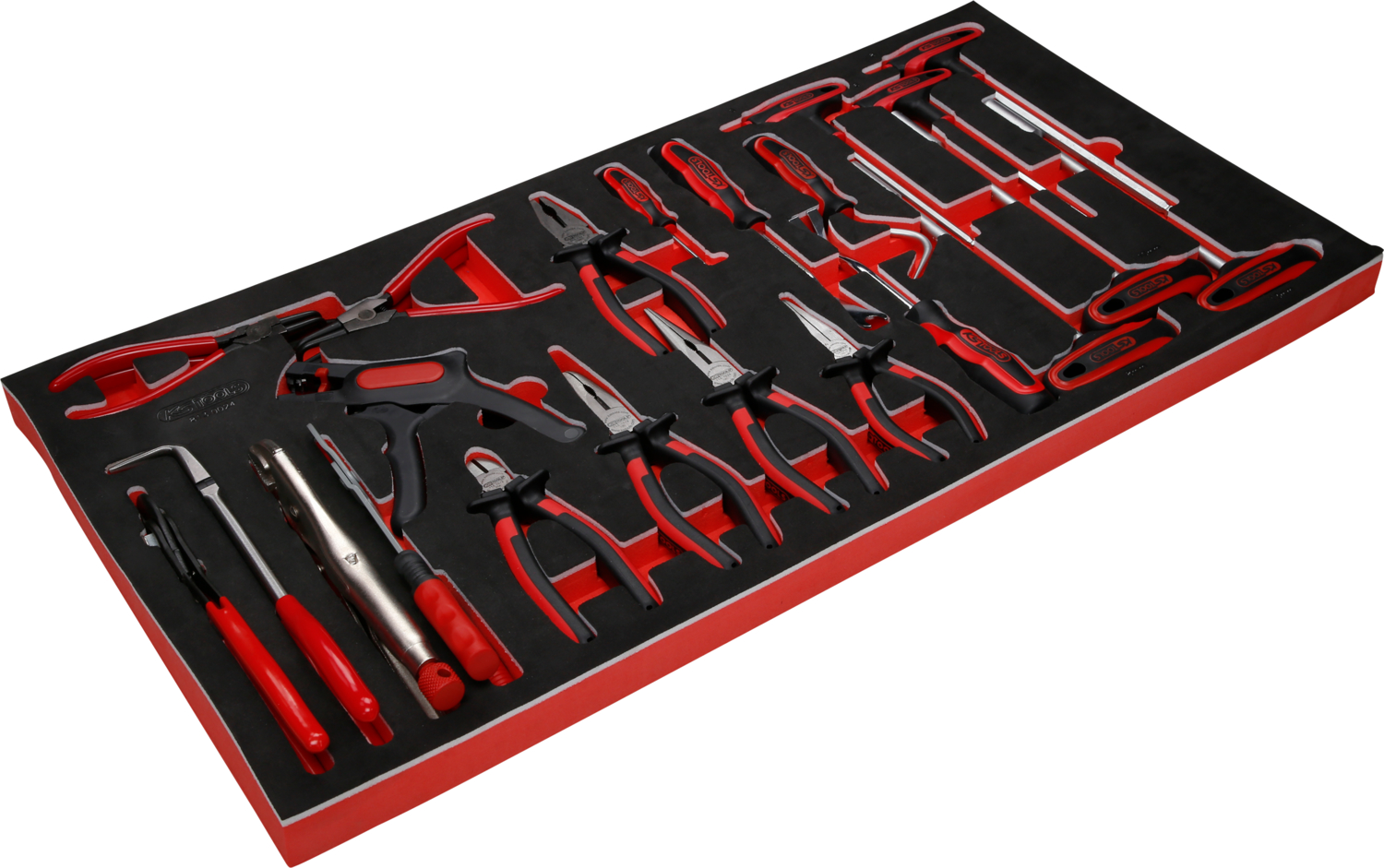 KS Tools T-Griff-Winkelstiftschlüssel- - und Zangen-Satz in Schaumstoffeinlage, 24-tlg
