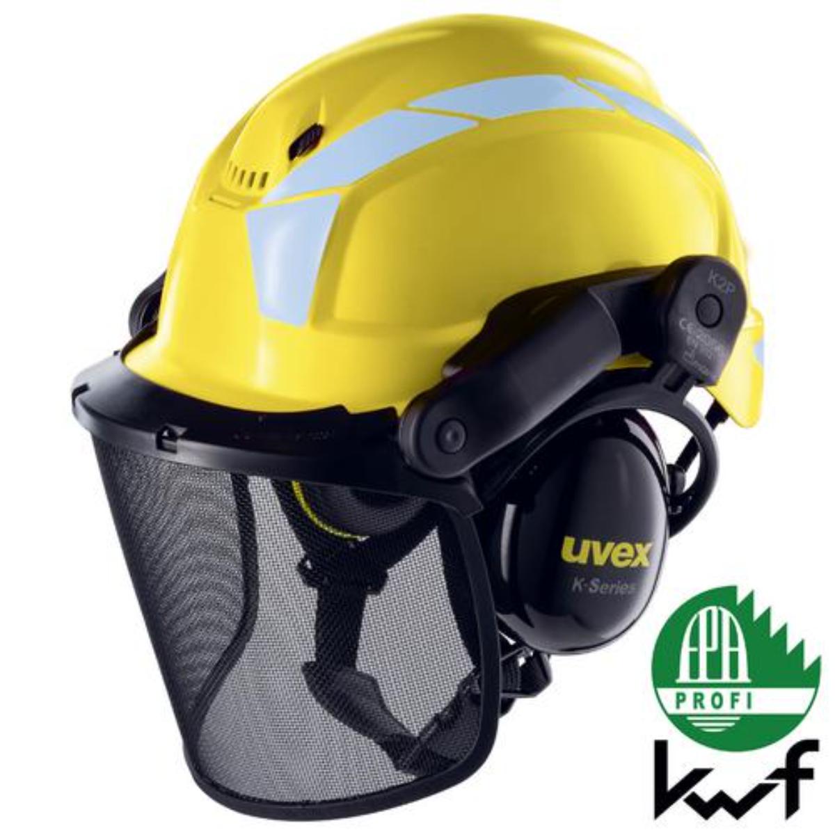 uvex pheos forestry Schutzhelm inkl. Waldarbeiter-Set - pheos B-S-WR, pheos Waldarbeitervisier u. ph