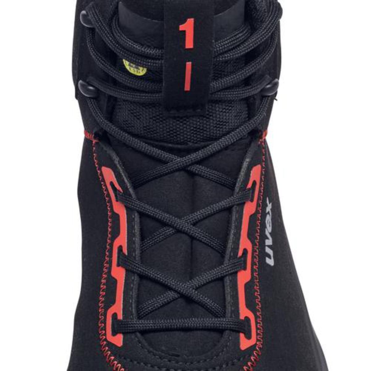 uvex 1 x-craft Sicherheitsschuh Stiefel S3L, schwarz/rot
